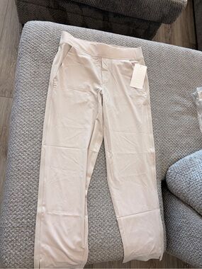Athleta Light Beige/Blush Pull-On Wide-Leg Pants